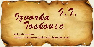 Izvorka Tošković vizit kartica